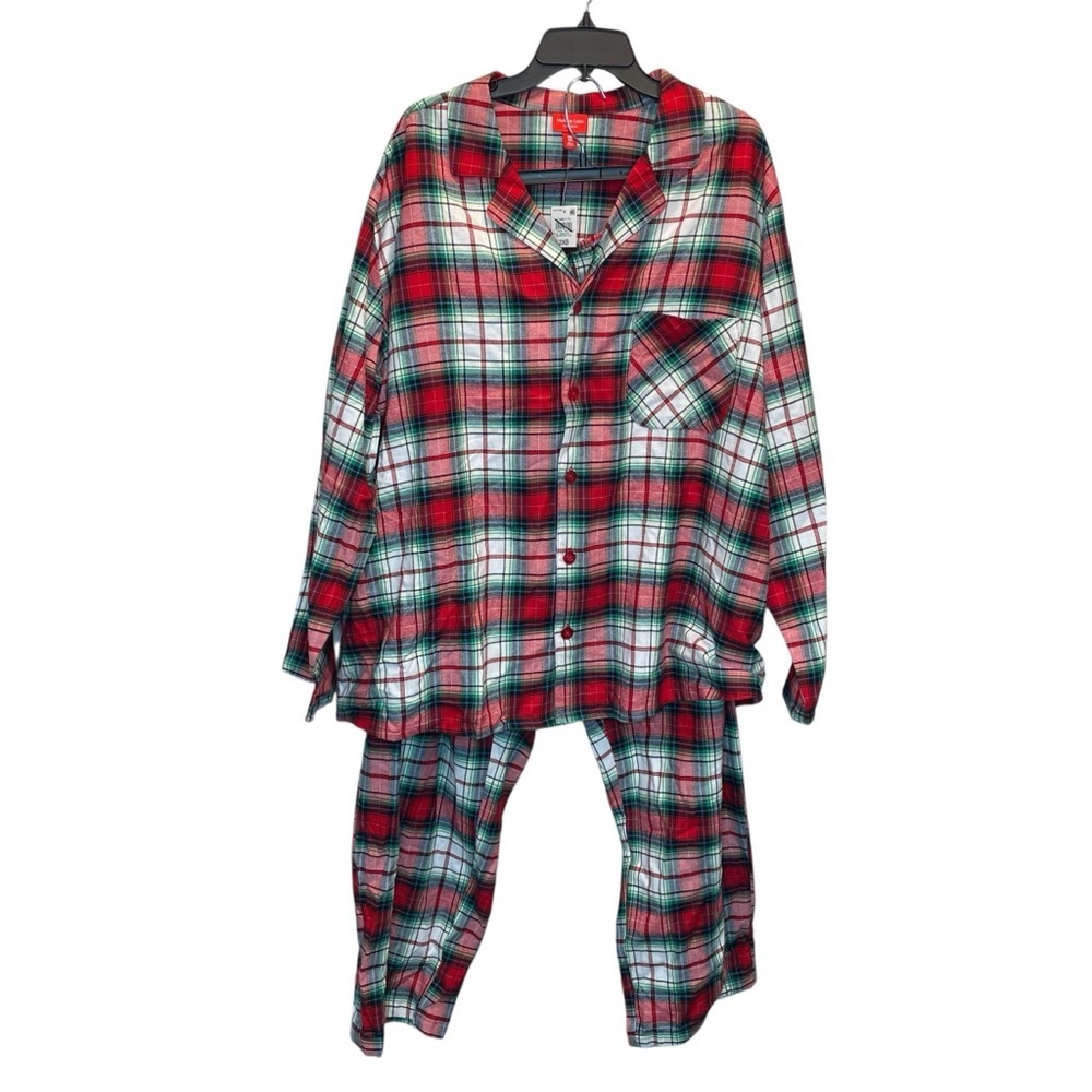 Holiday Lane Men's Big & Tall Winterton Plaid Notch Collar Pajama Set 2XB